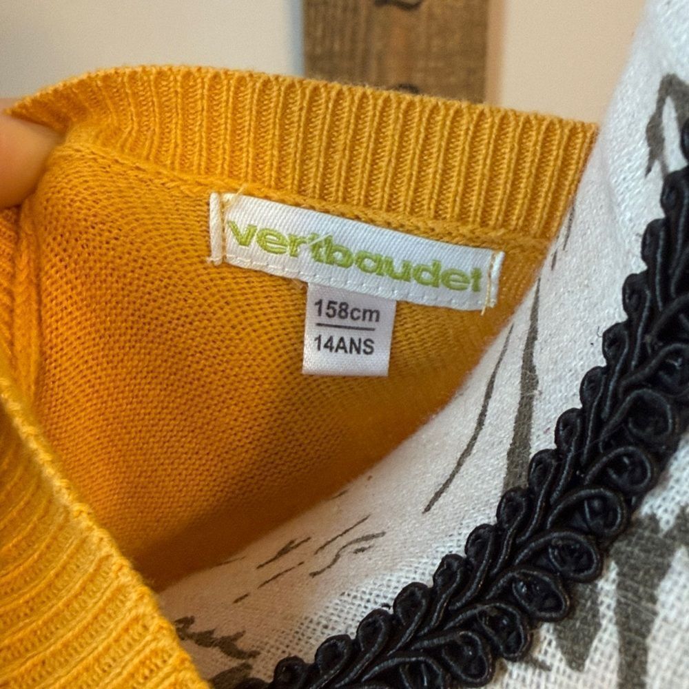 Vertbaudet Yellow Ruffle Sleeve Sweater - Picture 3 of 12